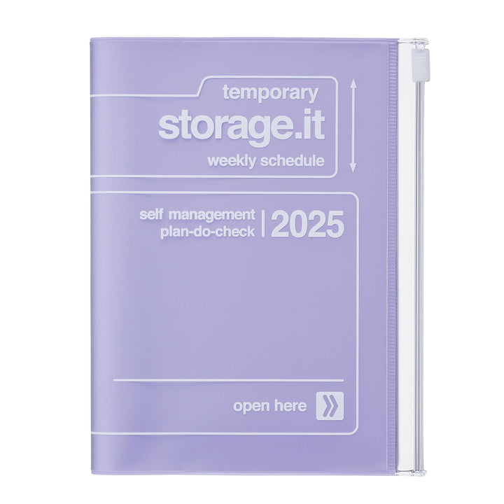 Mark's – Agenda scolaire hebdomadaire vertical 2024-2025 Storage.it Violet A6 (15,5 x 11,5 cm)